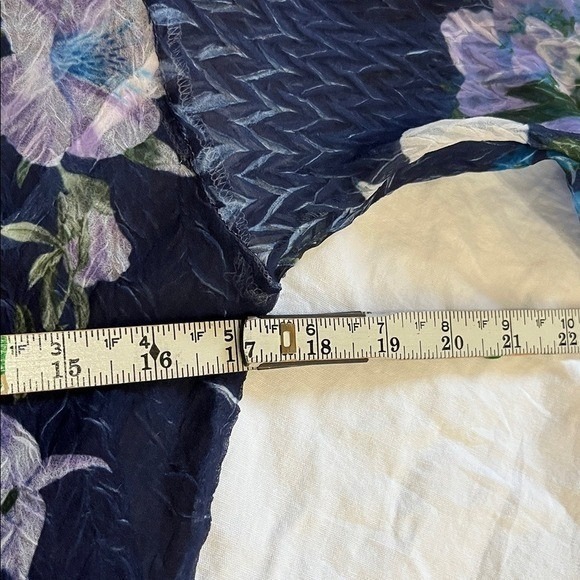 Komarov Floral Mesh Lace Panel Dress Womens Size XL Blue Purple Wedding - Picture 12 of 13